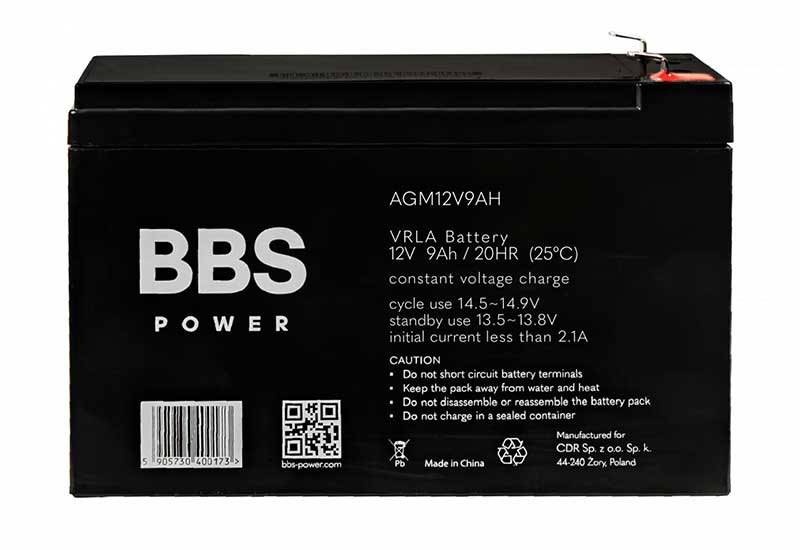 BBS Power AGM12V9AH VRLA AGM battery 12V 9Ah