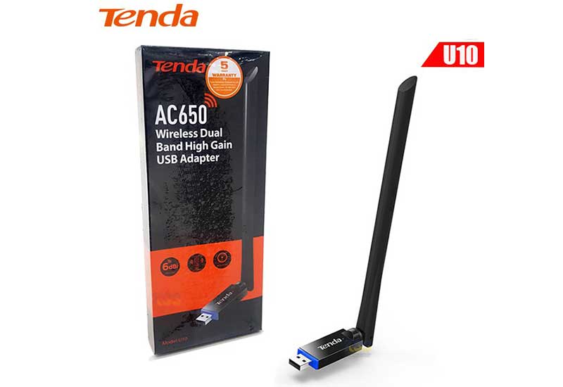 Tenda U10 AC650 Dual-band Wireless USB Adapter 2.4/5GHz 650 Mb/s